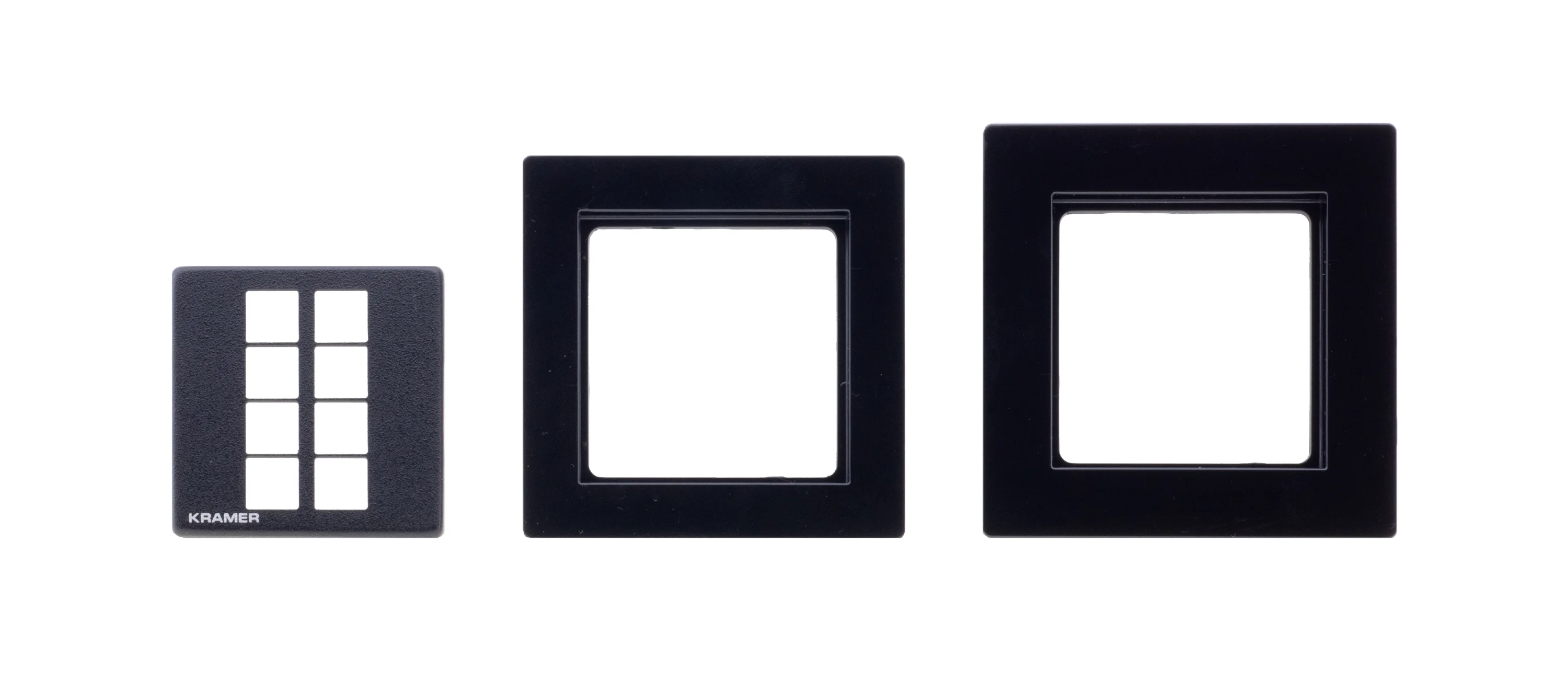 RC-208/RC-308 EU PANEL SET – Schwarzes Set, bestehend aus Rahmen und Frontplatte, für Unterputzdosen in EU- und UK-Formfaktor