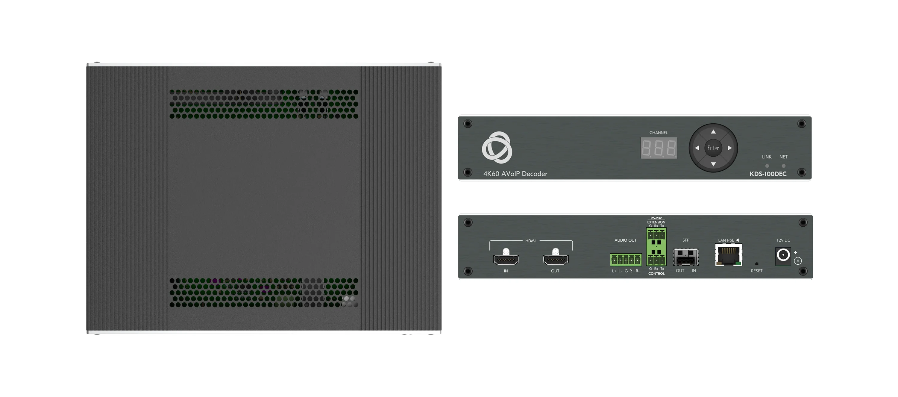 KDS-100DEC – Open−Standard 4K AVoIP Decoder with Ultra−Low Latency