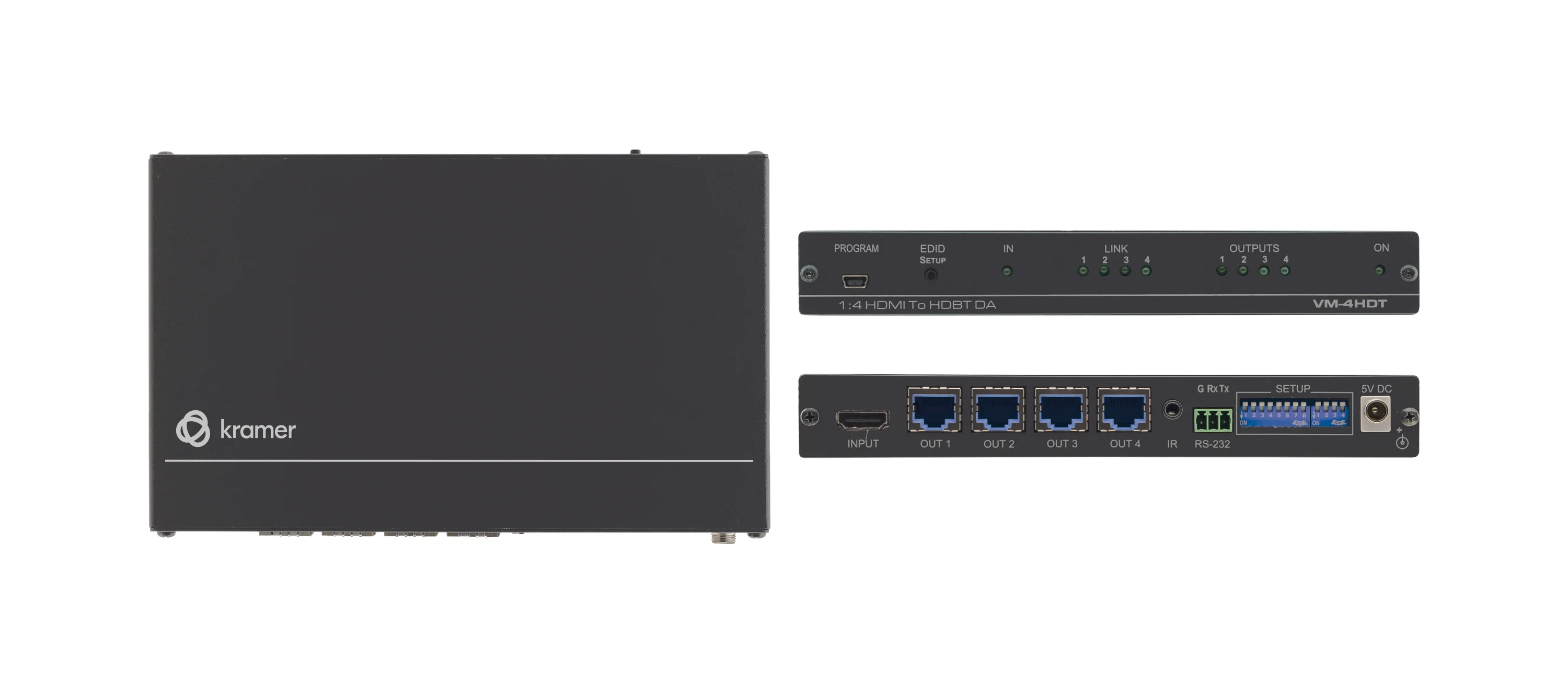 VM-4HDT – 1:4 4K 60 UHD Verteilverstärker für HDMI auf HDBaseT
