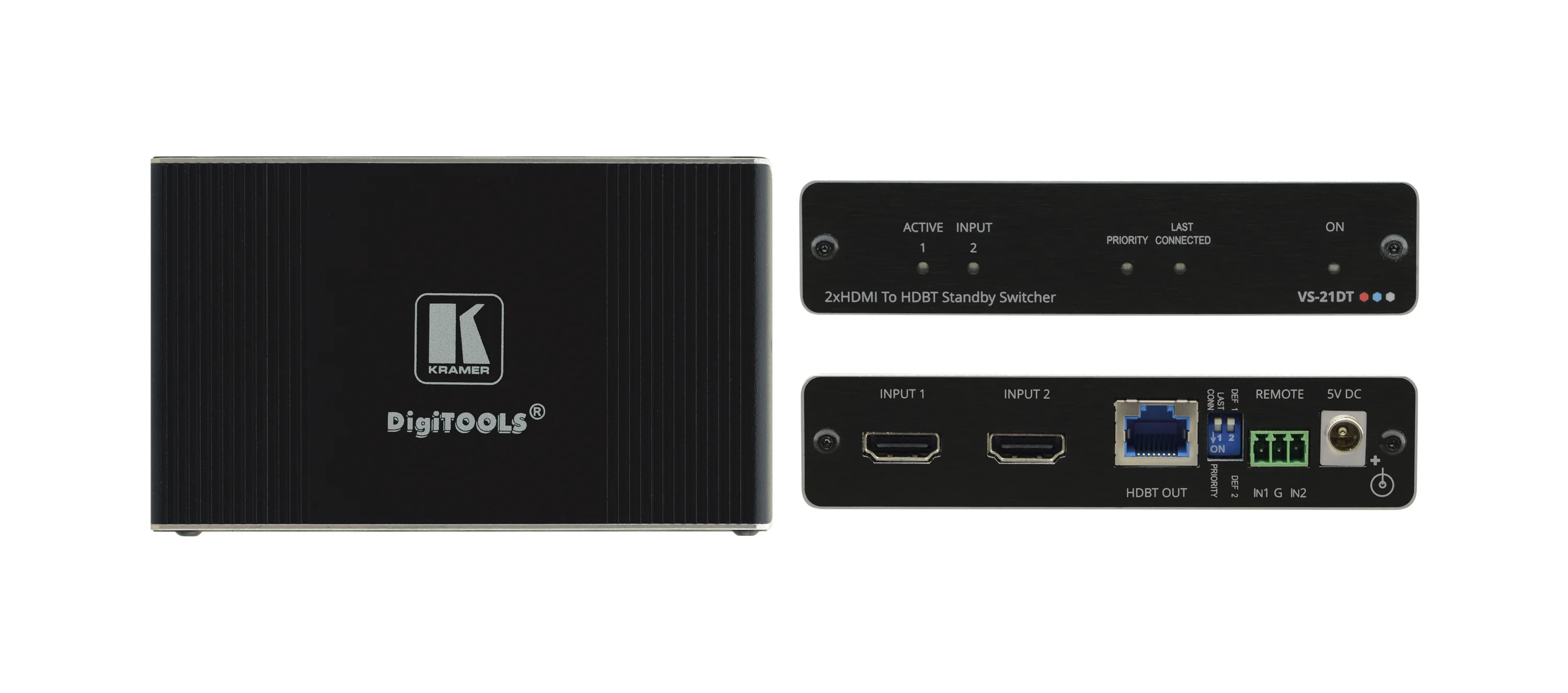 VS-21DT – 2x1 4K60 4:2:0 HDCP 2.2 HDMI Auto-Switcher über HDBaseT