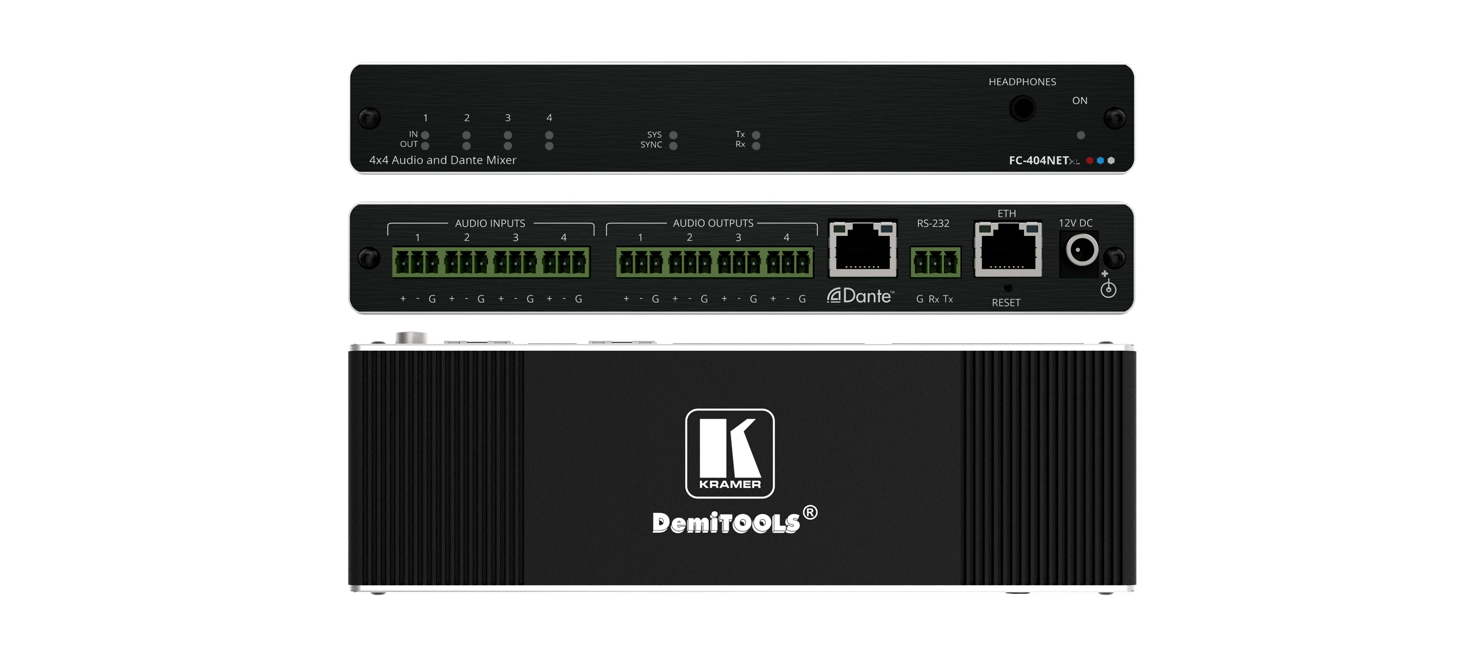 FC-404NETxl – 4x4 Dante-Interface mit Mischfunktion
