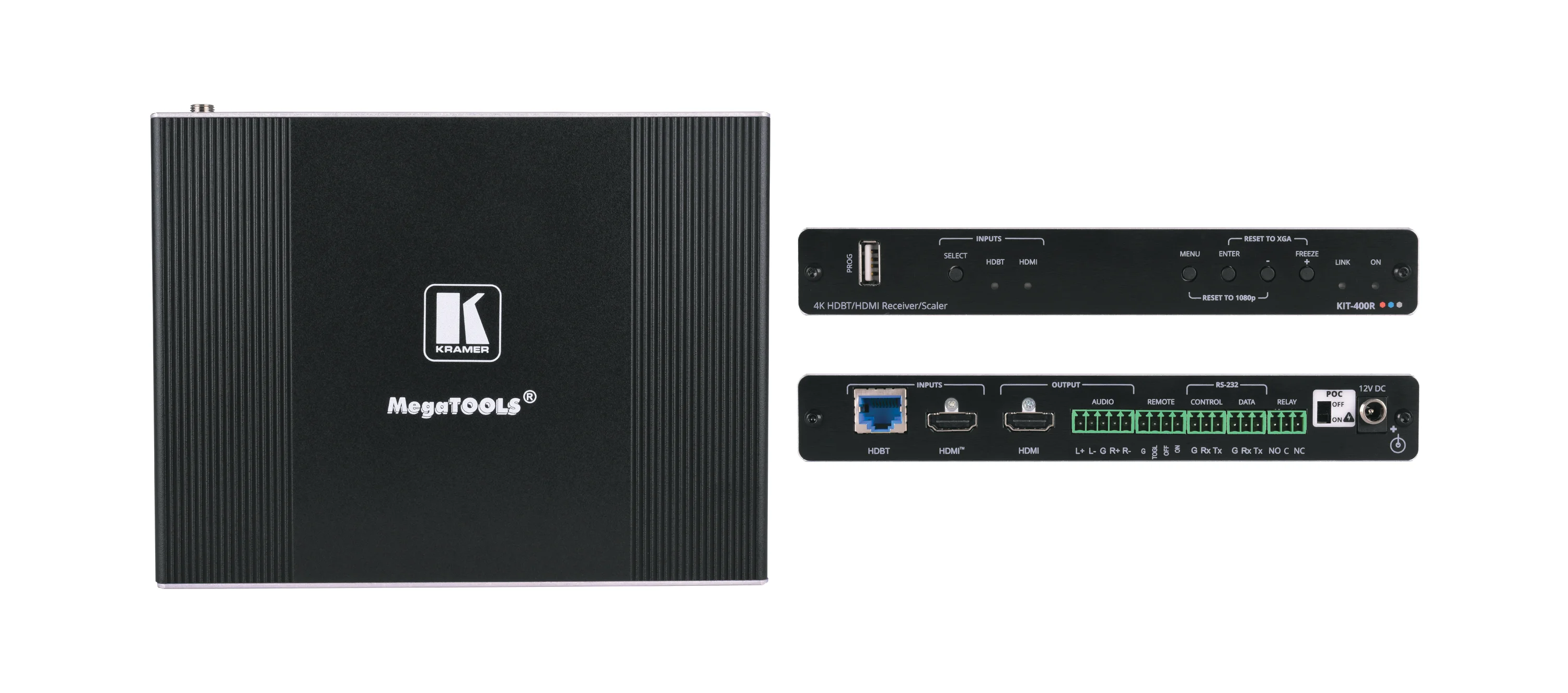 KIT-401/US-D(W) – 4K Auto−Switcher/Scaler Kit over Long−Reach HDBaseT - with white US-D size wall-plate frame