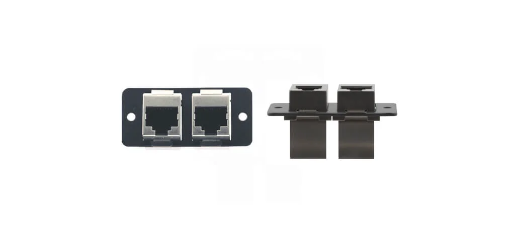 W4545 (G) – Wall-Plate Einsatz für doppelten Ethernet Anschluss - grau