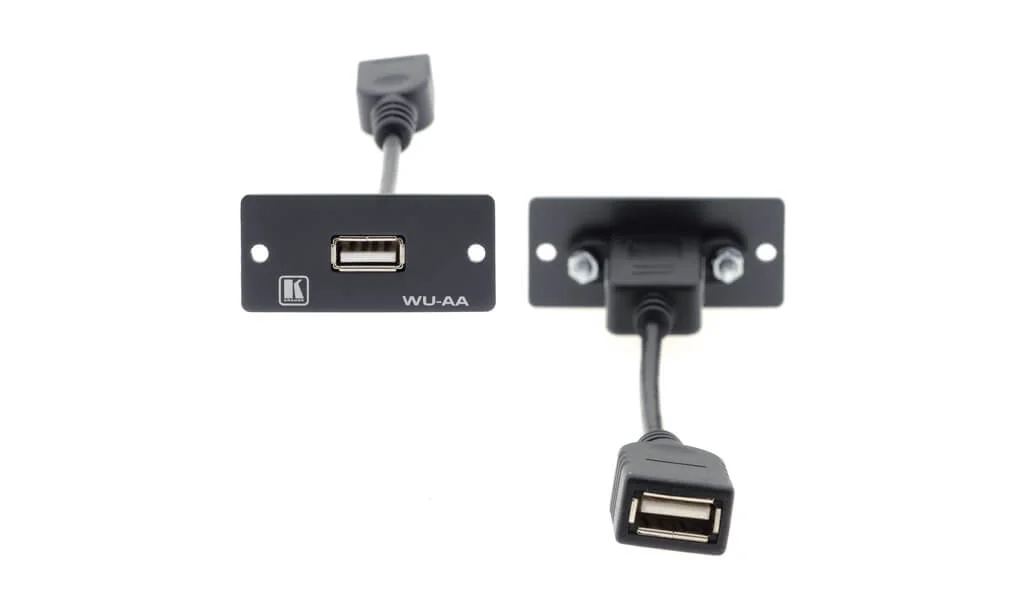 WU-AA (B) – Wall-Plate Einsatz mit USB-A / USB-A Durchgangsverbindung - schwarz