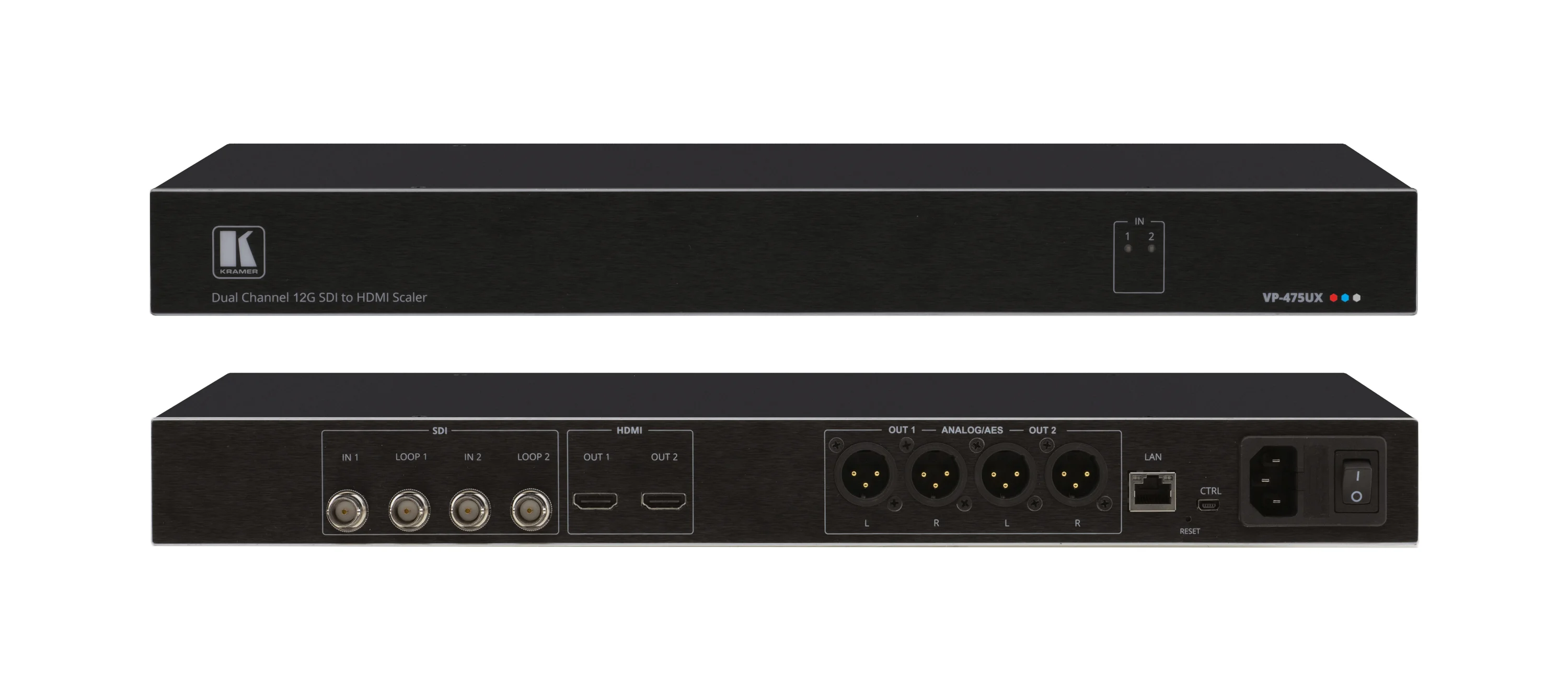 VP-475UX – Dual Port 12G SDI zu 4K60 4: 4: 4 HDMI Scaler / Converter mit Audio-Extraktion