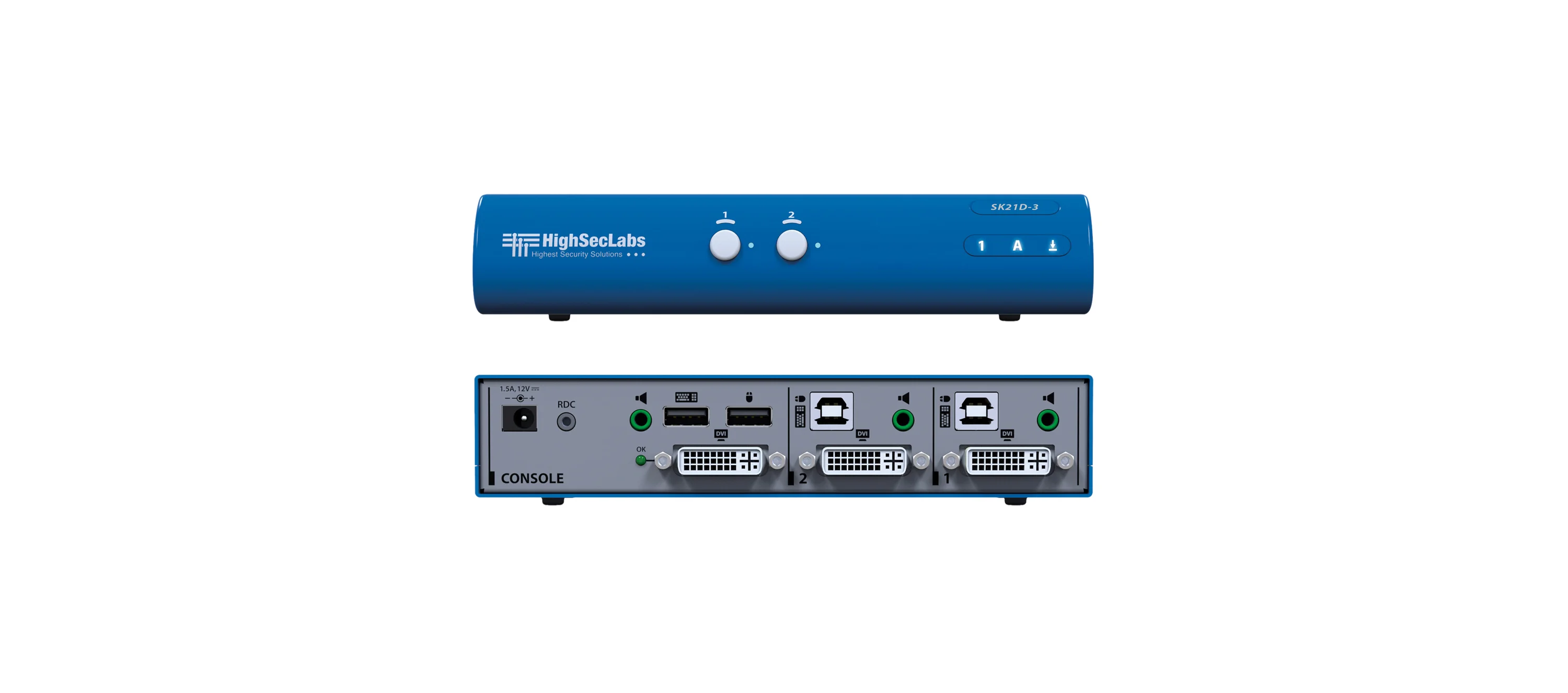 SK21D-3 – HighSecLabs Sicherer 2-Port DVI-I KVM-Switch