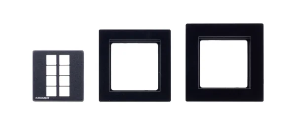 RC-208/RC-308 EU PANEL SET – Schwarzes Set, bestehend aus Rahmen und Frontplatte, für Unterputzdosen in EU- und UK-Formfaktor