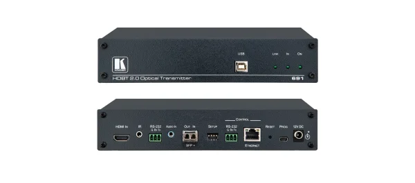691 – 4K 60 4:2:0 HDMI MM/SM LWL-Übertrager mit USB, Ethernet, RS-232, IR und Stereo-Audio über HDBaseT 2.0 mit Ultra-Reichweite